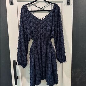Current Air Navy Textured Dress